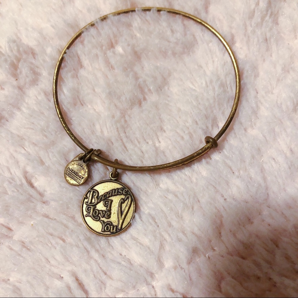 Because I Love You Gold Alex and Ani Bangle